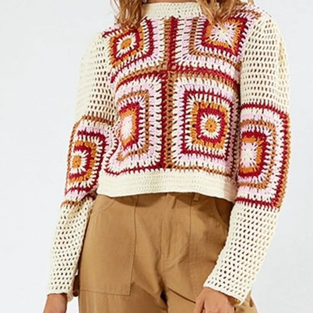 Colorful Crochet Sweater